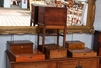 Lot 1187 - A mahogany box on stand, fitted with a drawer...