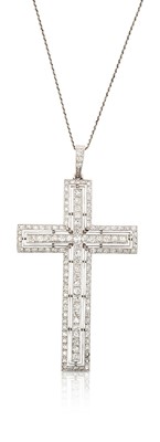 Lot 2287 - A Diamond Cross Pendant on Chain
