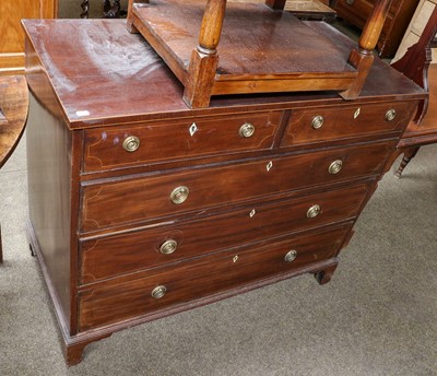 Lot 1210 - A 19th century mahogany four height chest of...