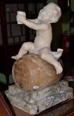 Lot 306 - An alabaster figure group of Bacchus on a barrel