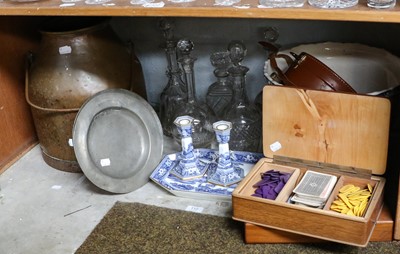 Lot 110 - A mixed group of items, including: brass milk...