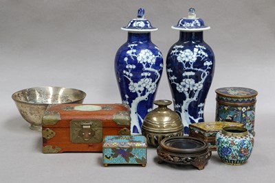 Lot 208 - A pair of 20th century Chinese porcelain jars...