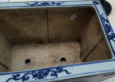 Lot 209 - A large Chinese porcelain flower brick painted...
