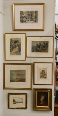 Lot 1065 - A small group of watercolours, to include...