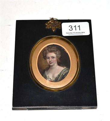 Lot 311 - Portrait miniature of a lady on copper, 17th/18th century (drilled)