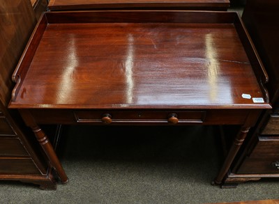 Lot 1367 - A Victorian mahogany side table with gallery...