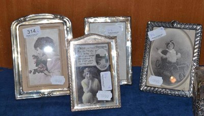 Lot 314 - Four silver photograph frames