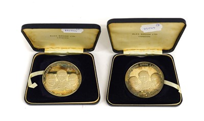 Lot 417 - 2 x Apollo 11 Silver Commemorative Medallions...