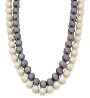 Lot 2178 - Two Cultured Pearl Necklaces with Matching Earrings