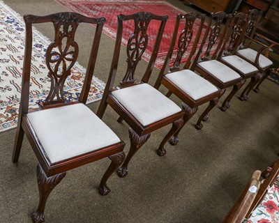 Lot 1330 - A set of six mahogany dining chairs, including...