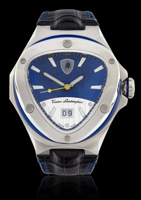 Lot 2329 - Tonino Lamborghini: A Stainless Steel Calendar Centre Seconds Wristwatch