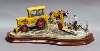 Lot 1030 - Border Fine Arts 'Laying The Clays' (Farmer Laying Land Drains, Ayrshire Cows)