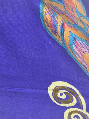 Lot 2180 - Zandra Rhodes Silk Scarf, decorated with large...