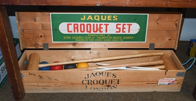 Lot 385 - A pine cased Jacques, London croquet set