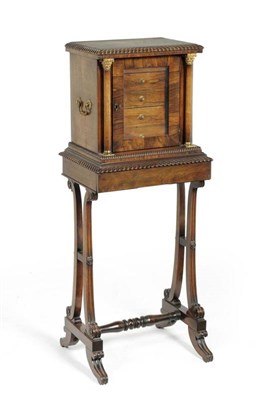 Lot 1209 - A Late Regency Rosewood Collector's Cabinet on Stand in the Manner of Gillows, 2nd quarter 19th...