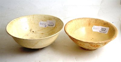 Lot 322 - Two straw glazed Chinese bowls