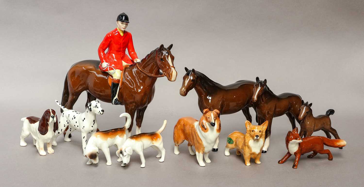 Lot 1192 - Beswick and Royal Doulton animals including:...