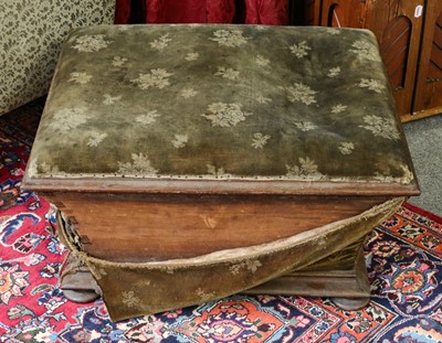 Lot 1084 - A 19th century part upholstered box stool of...