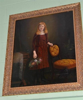 Lot 335 - British School, early 20th century, a full length portrait of a girl, said to depict Lilleyman