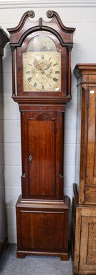 Lot 1236 - An oak and mahogany 30 hour longcase clock,...