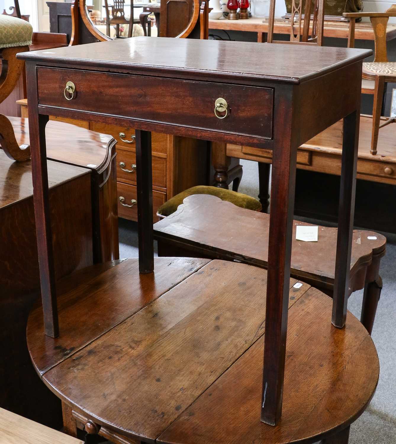 Lot 1193 - George III mahogany side table fitted with