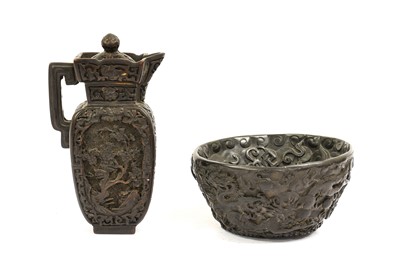 Lot 142 - A Chinese Ewer, Cover and Basin, the ewer of...