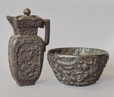 Lot 142 - A Chinese Ewer, Cover and Basin, the ewer of...