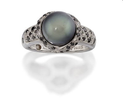 Lot 2180 - A Cultured Pearl and Diamond 'Perle Caviar Mon Amour' Ring