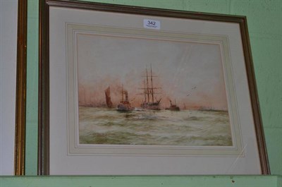 Lot 342 - William Minshall Birchell (1884-1941), leaving the Thames with tide and breeze, signed and...