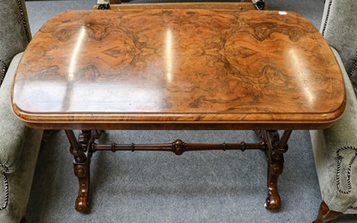 Lot 1167 - A Victorian figured walnut window table, 105cm...