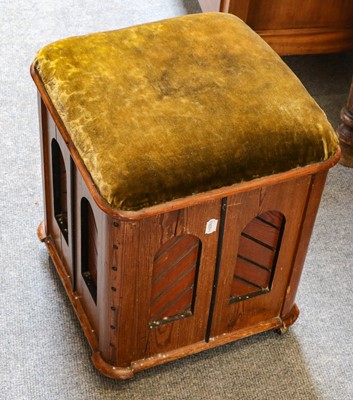 Lot 1262 - A Late Victorian Pitch Pine Commode with...