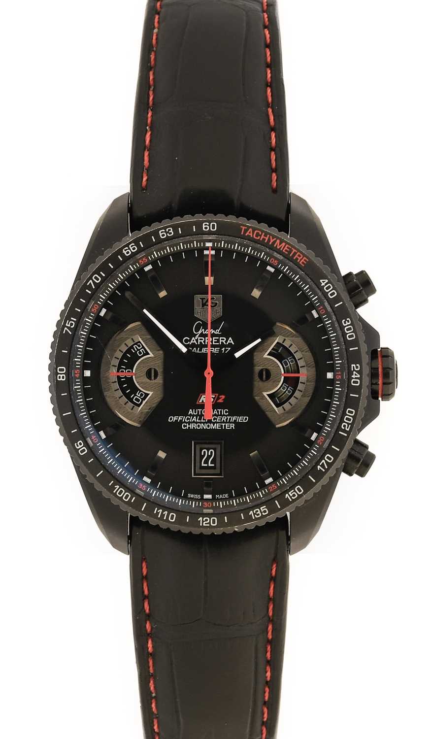 Lot 2244 - Tag Heuer: A Titanium Black PVD Coated...