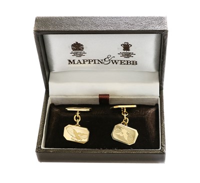 Lot 207 - A pair of 18 carat gold Mappin & Webb cufflinks