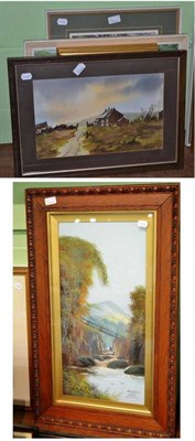 Lot 347 - Russell Flint signed print, Alan Clark watercolours and other pictures (9)