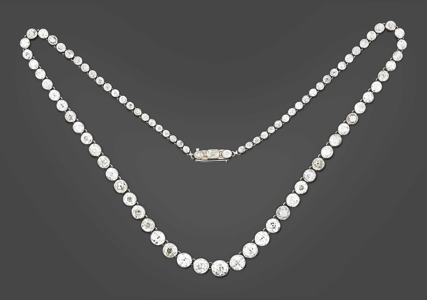 Lot 2347 - A Diamond Rivière Necklace,
