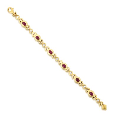 Lot 2283 - A Ruby and Diamond Bracelet