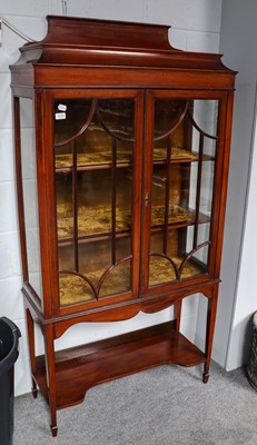 Lot 1232 - An Edwardian satinwood inlaid mahogany display...