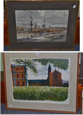 Lot 352 - Bernard Cheese signed limited edition print of Radley College and Charles Madders, harbour...