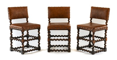 Lot 1307 - A Set of Three William & Mary Walnut Back...