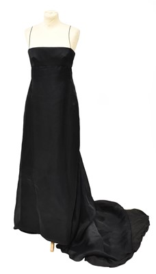 Lot 228 - Robinson Valentine black silk evening dress...