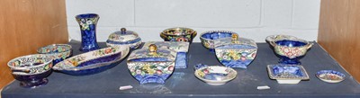 Lot 77 - A collection of Maling blue lustre pottery...