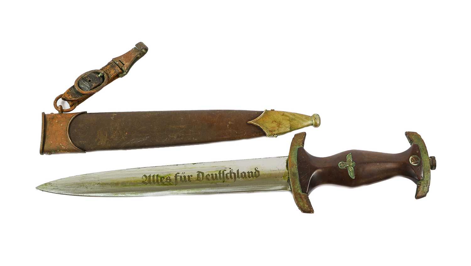 Lot 2285 - A Second World War German SA Dagger, the 22cm...