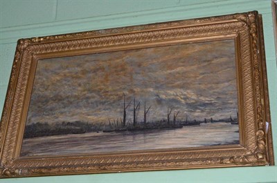 Lot 357 - William Hawling (19th/20th century), The Thames bustling with boats, signed, oil on board