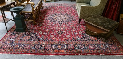 Lot 1020 - Mashad carpet, raspberry field of vines around...