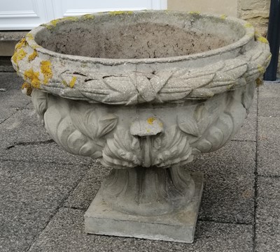 Lot 1362 - A Composition Pedestal Planter, decorated with...