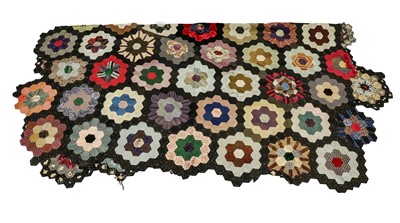 Lot 2107 - Victorian Silk and Velvet Floral Patchwork,...