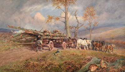 Lot 1059 - William Woodhouse (1857-1939) The timber wagon...