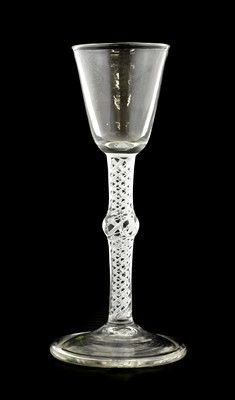 Lot 29 - A Mixed Twist Wine Glass, circa 1750, the...