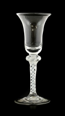 Lot 7 - A Wine Glass, circa 1750, the bell-shaped bowl...