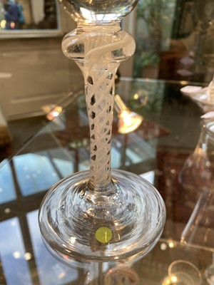 Lot 7 - A Wine Glass, circa 1750, the bell-shaped bowl...